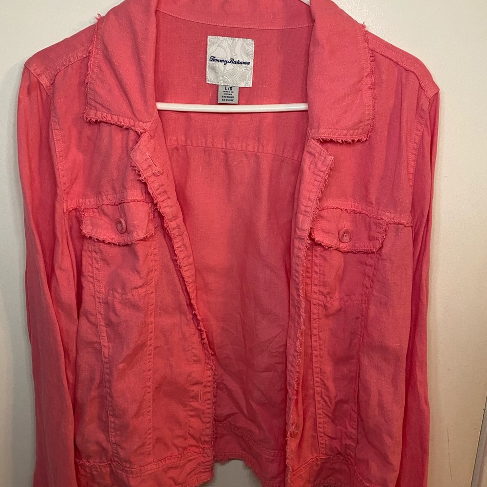 Tommy Bahama Two Palms Linen Raw-Edge Jacket